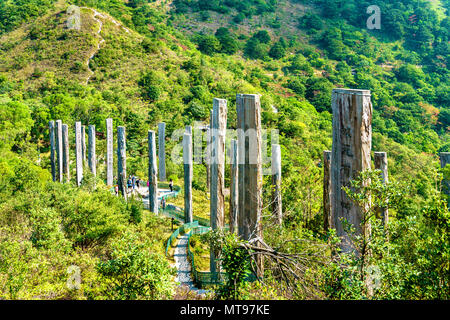 Wisdom Path on Lantau Island in Hong Kong, China Stock Photo