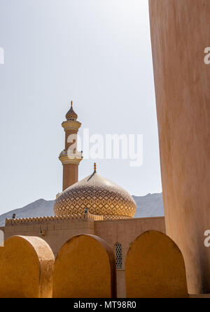 Al qala'a mosque seen from the fort, Ad Dakhiliyah Region, Nizwa, Oman Stock Photo