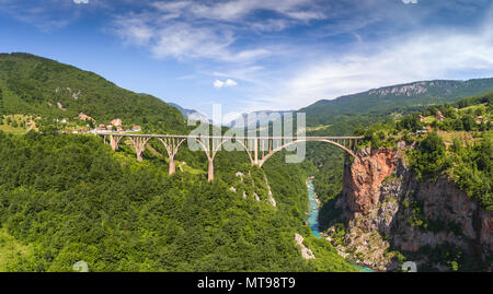 Djurdjevica Tara Bridge in Montenegro Stock Photo