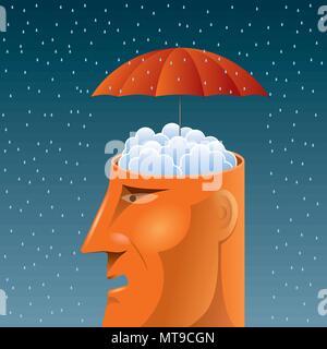 Artificial intelligence concept design.the sky is raining Stock Vector