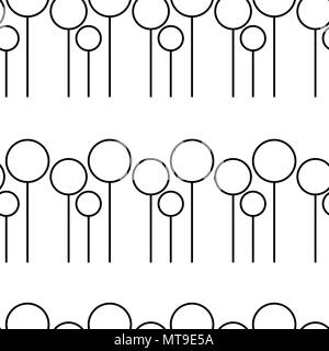 Black and white seamless vector pattern with abstract trees Stock Vector