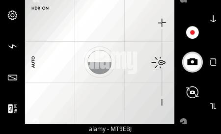 Modern camera focusing screen with settings Stock Vector