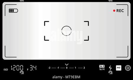Modern camera focusing screen with settings Stock Vector