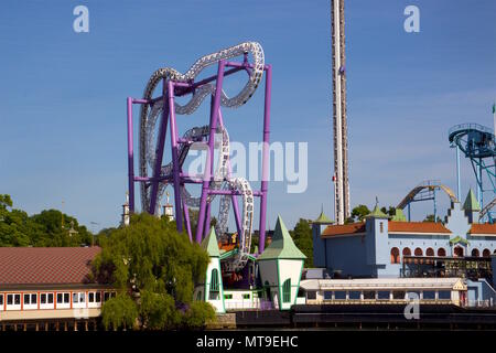 The amusement theme park Tivoli Gröna Lund (Luna Park) in Djugarden, Stockholm, Sweden Stock Photo