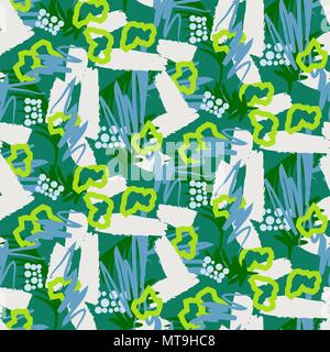 Green abstract textured vector background. Stock Vector