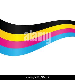 CMYK Stripe Line Swoosh Element Vector Background Graphic Design Template Stock Vector