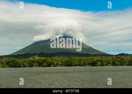 Ometepe Island, Nicaragua. February 5, 2018. A view of Volcan Concepcion from a ferry on Lake Nicaragua Stock Photo