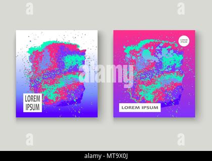 Holographic abstract background cover design template. Color foil wave ...