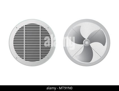 Fan and ventilation grille Stock Vector