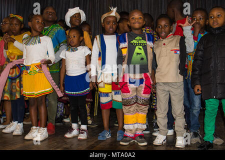 Johannesburg, South Africa - unidentified school children, some in traditional dress, celebrate Africa Day Stock Photo
