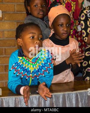 Johannesburg, South Africa - unidentified school children, some in traditional dress, celebrate Africa Day Stock Photo