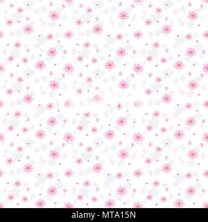 Vector seamless pattern. Cute pattern in small flower. White background. Floral background. Stock Vector