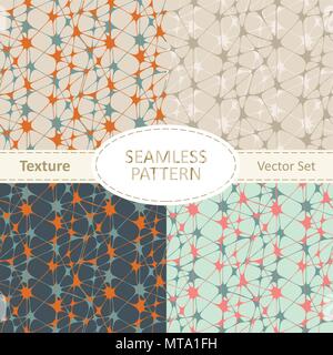 Set of four abstract seamless patterns Stock Vector