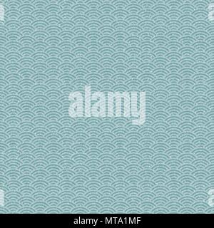 Blue and gray Japanese style wave pattern. Seamless background Stock Vector