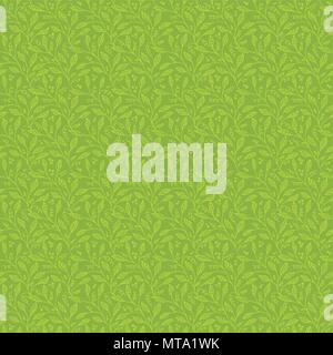 Seamless pattern of stylized leaves in green and olive colors. Vector illustration. Stock Vector