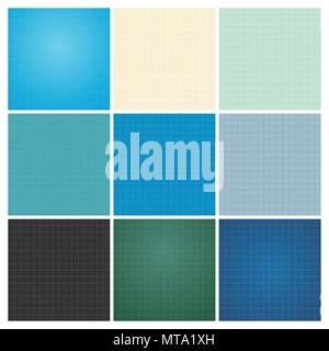 Set of seamless blueprint background Stock Vector