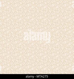 Seamless patterns with hand drawn coffee beans Stock Vector