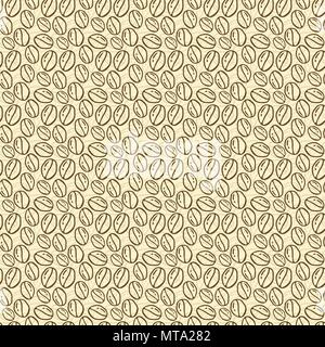 Seamless patterns with hand drawn coffee beans Stock Vector