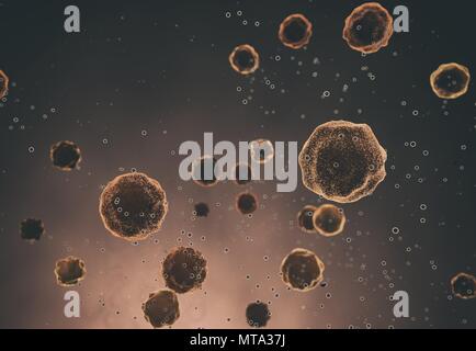 Abstract Illustration of bacteria - in brown colors Stock Photo