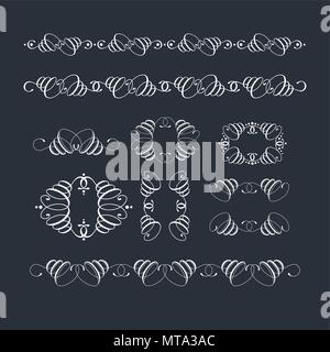 Vector set of calligraphic design elements and page decor Stock Vector