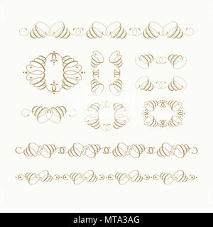 Vector set of calligraphic design elements and page decor Stock Vector