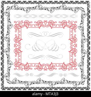 Calligraphic design elements and page decoration Stock Vector