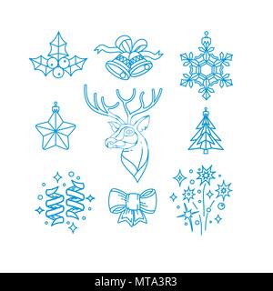 Hand drawn Christmas emblem. Can be used in advertising, banners and cards. Winter holiday decoration Stock Vector