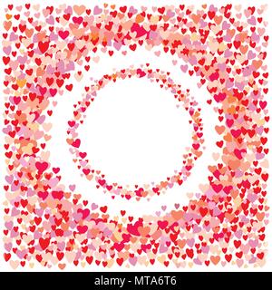 Frames made from hearts. Cute round borders with space for text. Collection wreaths hearts Stock Vector