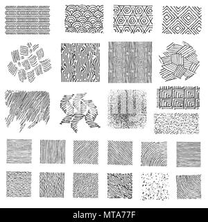Set of hand drawn marker patterns. Doodle Textures Stock Vector Image ...