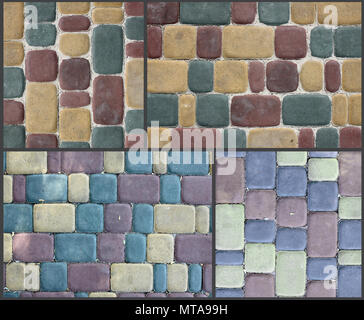 Abstract random pattern pavement texture of different uneven shapes forms and sizes. Collections of textures Stock Photo