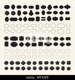 Set of vintage frames for emblems, labels, insignia Stock Vector