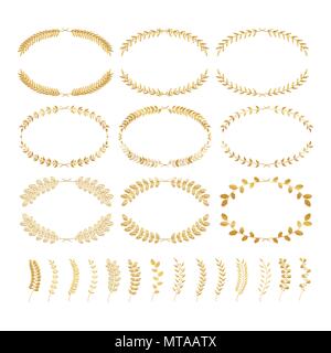 Laurels and wreaths. Design elements for invitations, greeting cards, quotes, blogs, posters and more. Perfect For Wedding Frames Stock Vector