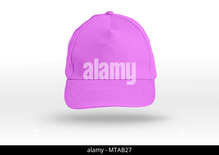 Pink Baseball Cap on a white background Stock Photo
