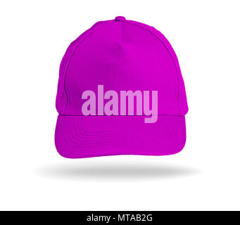 Pink Baseball Cap on a white background Stock Photo