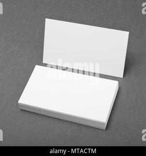 identity design, corporate templates, company style, blank business cards on grey background Stock Photo