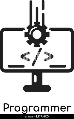 Programmer icon isolated on white background for your web and mobile app design Stock Vector