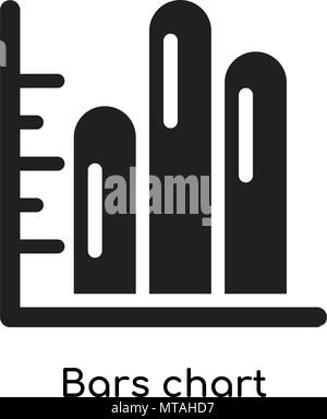 Bars chart icon isolated on white background for your web and mobile app design Stock Vector