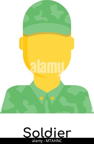 Soldier icon isolated on white background for your web and mobile app design Stock Vector