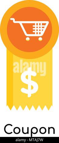 Coupon icon isolated on white background for your web and mobile app design Stock Vector
