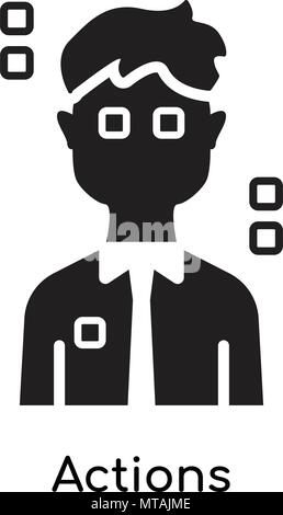 Actions icon isolated on white background for your web and mobile app design Stock Vector