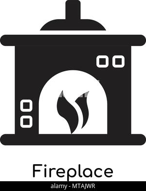 Fireplace icon isolated on white background for your web and mobile app design Stock Vector