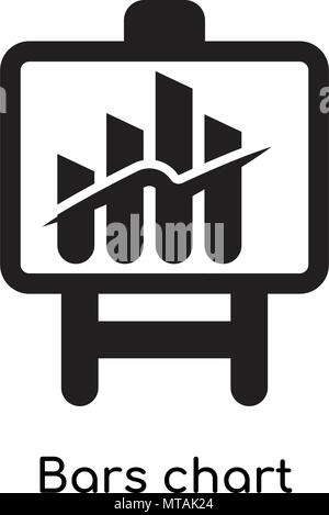 Bars chart icon isolated on white background for your web and mobile app design Stock Vector