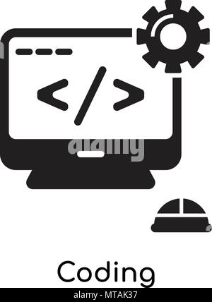 Coding icon isolated on white background for your web and mobile app design Stock Vector