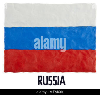 Flag of the Russia made of plasticine Stock Photo