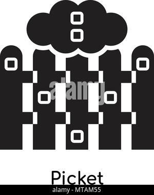Picket icon isolated on white background for your web and mobile app design Stock Vector