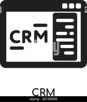 CRM icon isolated on white background for your web and mobile app design Stock Vector