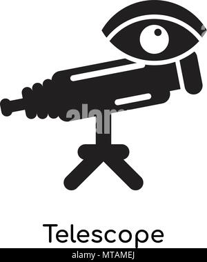 Telescope icon isolated on white background for your web and mobile app design Stock Vector