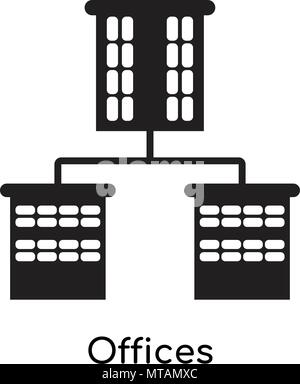 Offices icon isolated on white background for your web and mobile app design Stock Vector