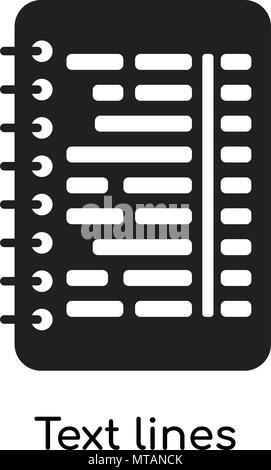 Text lines icon isolated on white background for your web and mobile app design Stock Vector