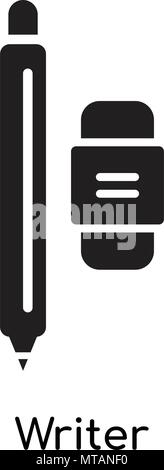 Writer icon isolated on white background for your web and mobile app design Stock Vector